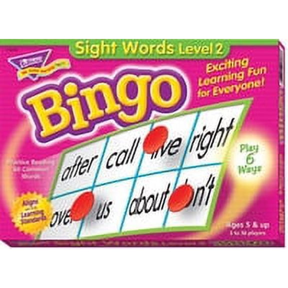 Trend Sight Words Level 2 Bingo Game