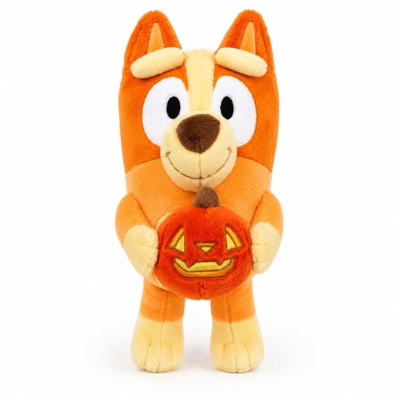 Bluey Bingo Halloween Plush with Jack-O'-Lantern Pumpkin, 12 in