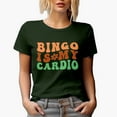 thumbnail image 1 of Bingo Is My Cardio, Workout & Game Humor Quote, Groovy Retro Wavy Text Merch Gift, Military Green T-Shirt, Medium, 1 of 5