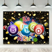 It's Bingo Night Backdrop Snooker Game Time Contest Colorful Casino Winning Ball Party Polyester Fabric Men Photography Background Modern Table Decor Banner Studio Photo Shoot