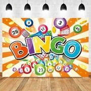 Bingo Night Orange Colorful Backdrop Polyester Fabric Gaming Gamer Game Time Cards Contest Casino Decoration Winning Snooker Ball Winner Photography Background Photo Shoot Props