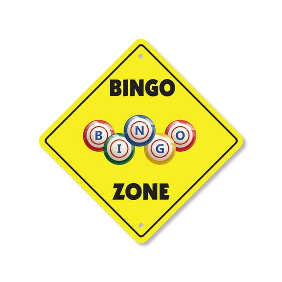 Bingo Plastic Crossing Sign - 10 Inch X 10 Inch Xing Sign Gift Game Fun Numbers Board Hall Cards Social Night Prize Lucky Play Event