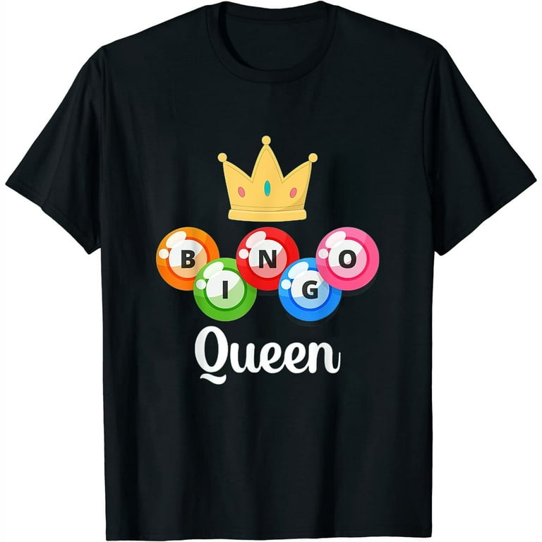 Bingo Queen T-Shirt For Callers Or Players In Purple Bingo Queen T-Shirt For Callers Or Players In Purple