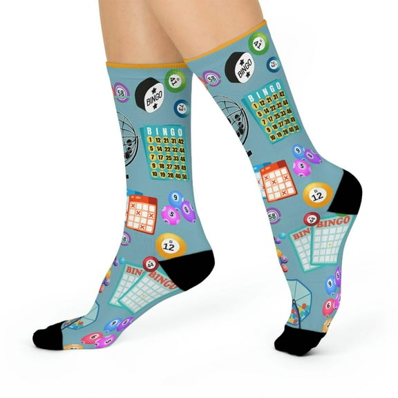 Bingo Socks Unisex | Mid-Calf Crew Stretchy | 1 Pair 1 Size | Atlas Wanderlust