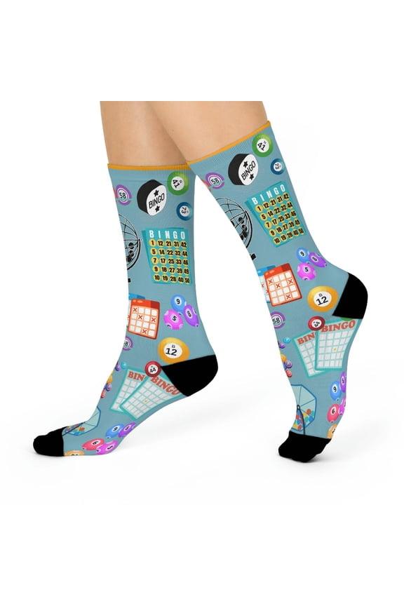 Bingo Socks Unisex | Mid-Calf Crew Stretchy | 1 Pair 1 Size | Atlas Wanderlust