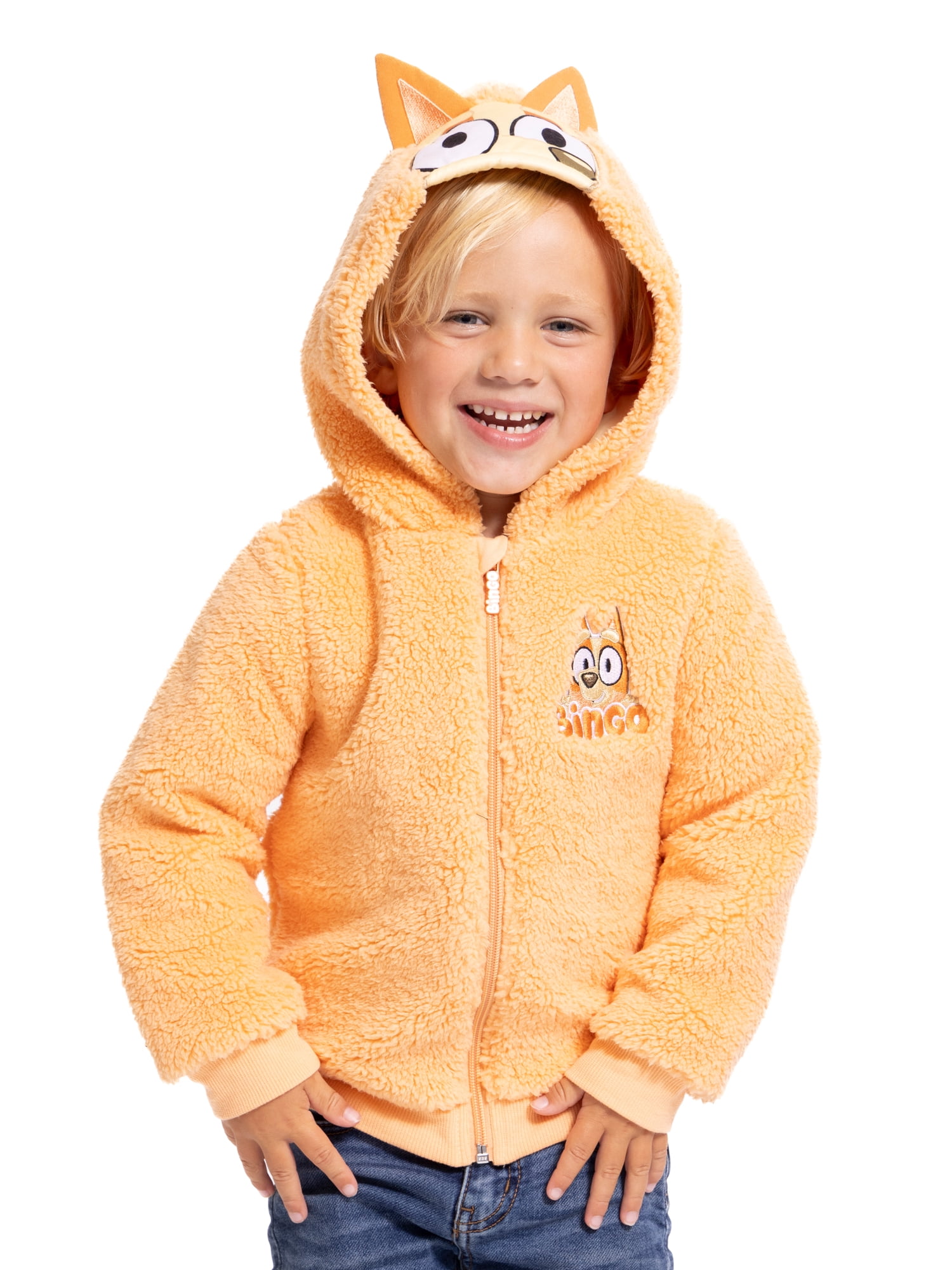 Bluey Toddler Boys' Bingo Plush Fleece Cosplay Hoodie, Sizes 12M-5T