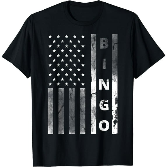 Bingo Vintage US Flag Gambling Casino Bingo T-Shirt