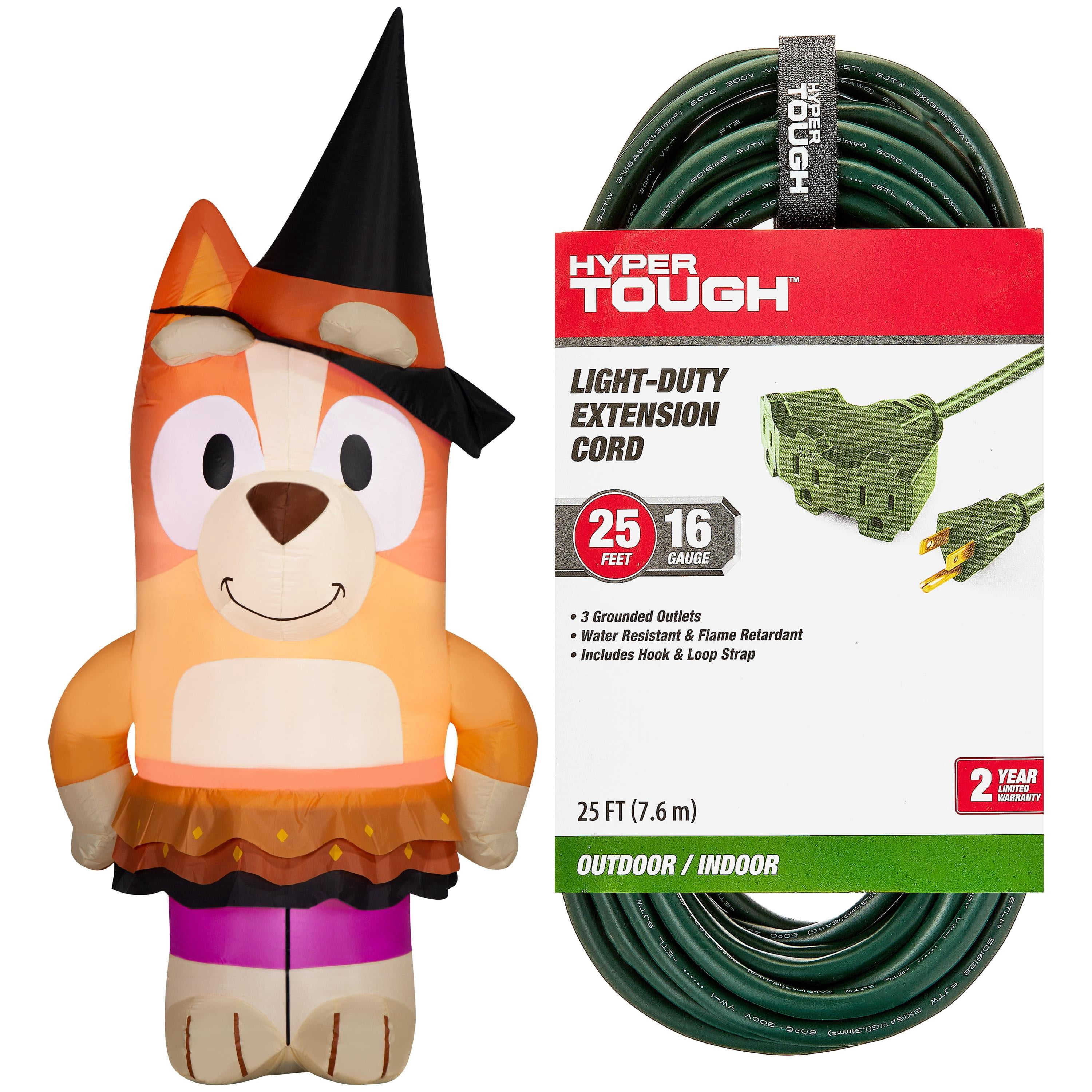 Bingo as Witch Yard Inflatable + Hyper Tough 25FT Tri-Outlet Outdoor Extension Cord