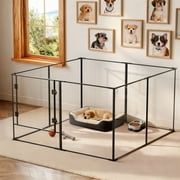 BingoPaw Acrylic Dog Playpen Fence Pet Clear Exercise Play Pen Whelping Box for Small Medium Large Dogs