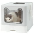 thumbnail image 1 of BingoPaw Cat Litter Box Enclosed Kitty Toilet Box with Trays Skylight Door Smelless Large, 1 of 9