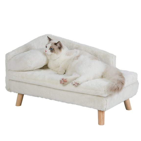 BingoPaw Elevated Sofa Couch Dog Bed Wood Legs for Dogs Cats, 27.56"L