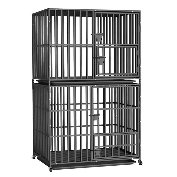 BingoPaw Heavy Duty Pet Stackable Cage Tear Resistant Square Tube with Prevent Escape Lock and Tray Large 38"