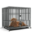 BingoPaw Metal Jumbo Dog Crate Kennel Strong Pet Cage with Wheels