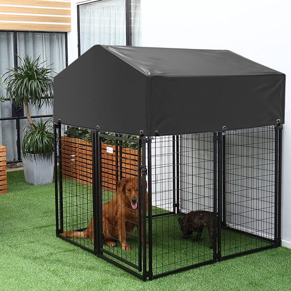 BingoPaw Playpen Welded Wire Dog Kennel W/ Cover, 4.2 ft. x 4 ft. x 4.4 ft