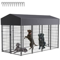 BingoPaw Playpen Welded Wire Dog Kennel W/ Cover, 8.2 ft. x 4 ft. x 5.4 ft