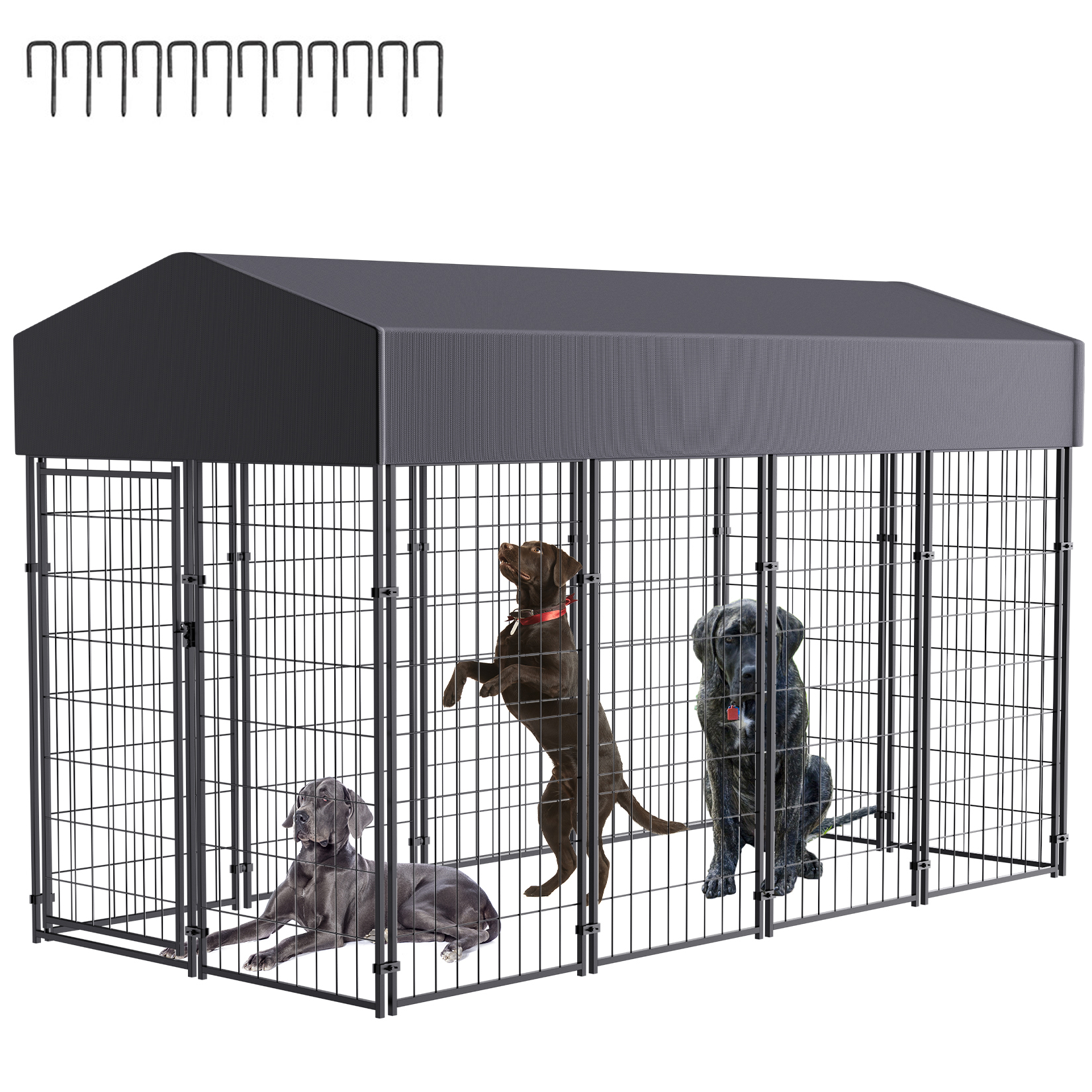 BingoPaw Playpen Welded Wire Dog Kennel W/ Cover, 8.2 ft. x 4 ft. x 5.4 ft - image 1 of 12