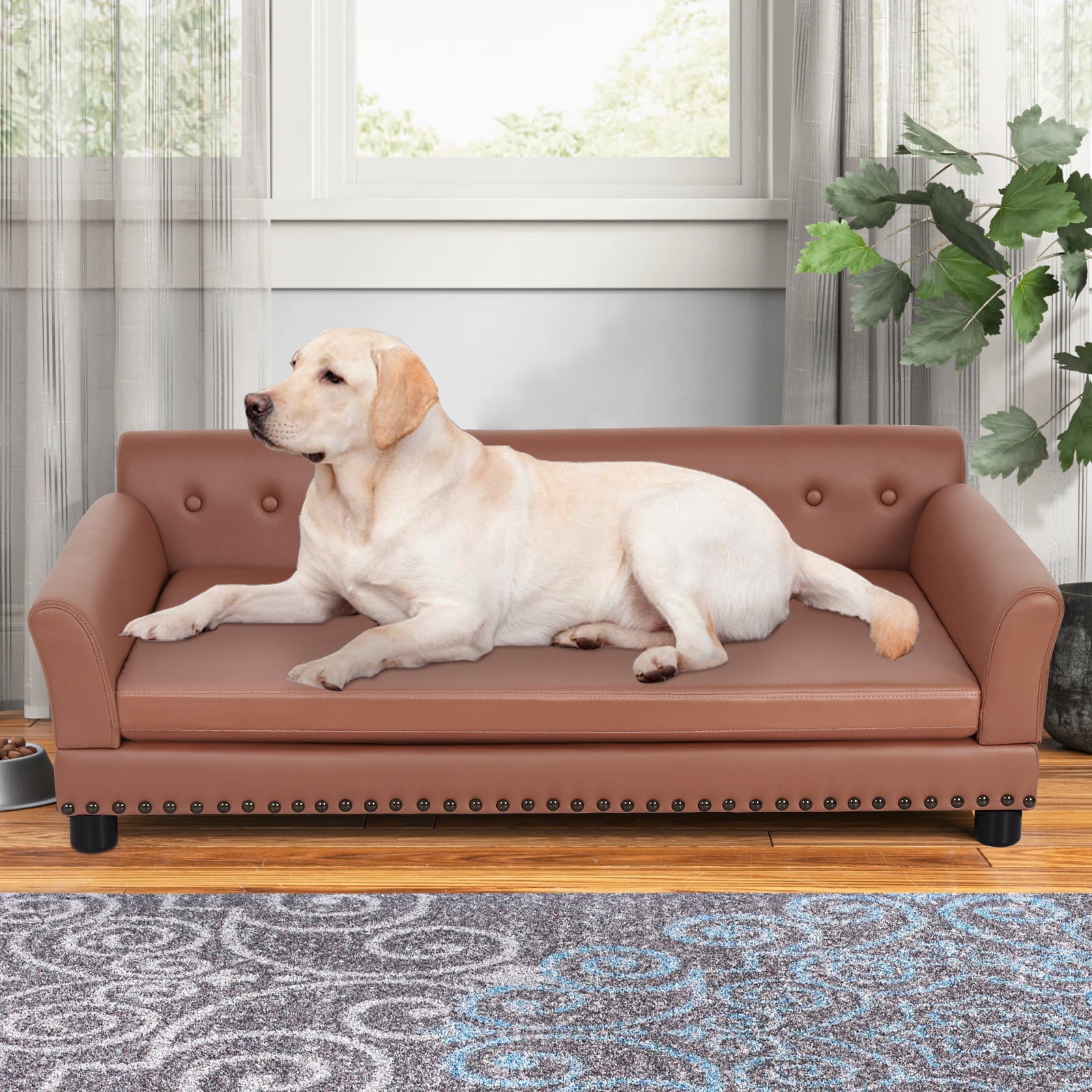 Decent Writer Entertainment BingoPaw Rectangle Pet Couch Chair Sofa Dog Bed, Extra Large, Brown, 49-in.  - Walmart.com