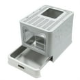 thumbnail image 1 of BingoPaw Stainless Steel Tray Cat Litter Box Front Entry Top Exit Kitty Toilet Box with Litter Scoop, 1 of 10