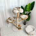 thumbnail image 1 of BingoPaw Wood Cat Climbing Tree Activity Tower with Plush Cushion Sisal Scratching Post for Multiple Cats, 1 of 12