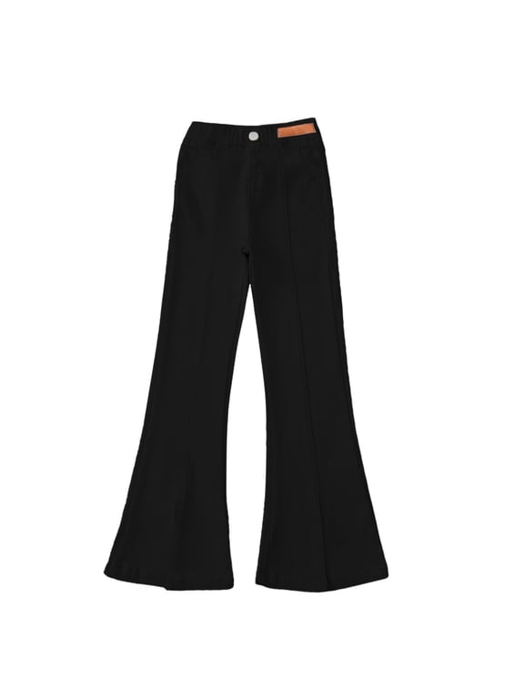 Boys' Everyday Jeans Tollder Girl High Elastic Waist Flare Leg Pants Wide Leg Casual Long Bell Bottom Trousers Leisure, Breathable, Elastic, Fashionable