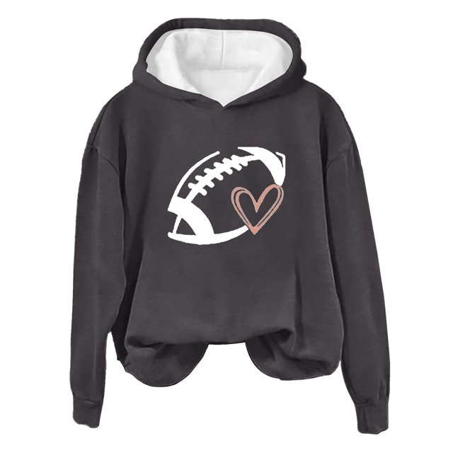 Binhe Clearance Women's Rugby Print Hoodie Long Sleeve Pullover with