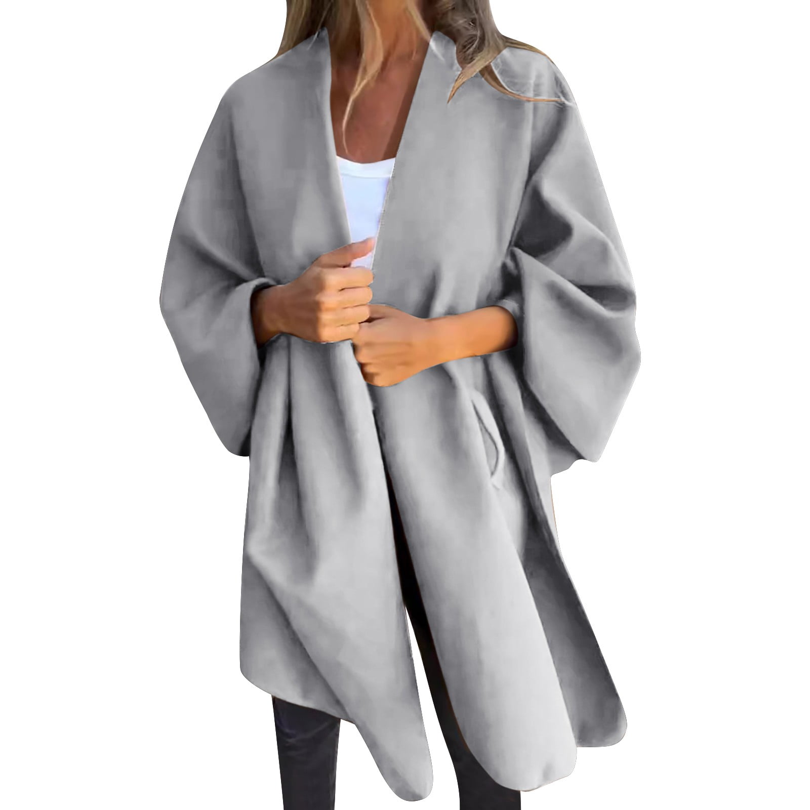 Binhe Clearance Women's Winter Coat Women's /winter Loose V Neck Cape