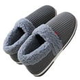 thumbnail image 1 of Binhe Fashion Autumn and Winter Men Slippers Home Flat Non Slip Lightweight Cover Heel Plush Warm Simple with Indoor/Outdoor Warm Fuzzy Comfy and Wide Slippers, 1 of 3