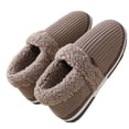 thumbnail image 1 of Binhe Fashion Autumn and Winter Men Slippers Home Flat Non Slip Lightweight Cover Heel Plush Warm Simple with Indoor/Outdoor Warm Fuzzy Comfy and Wide Slippers, 1 of 3