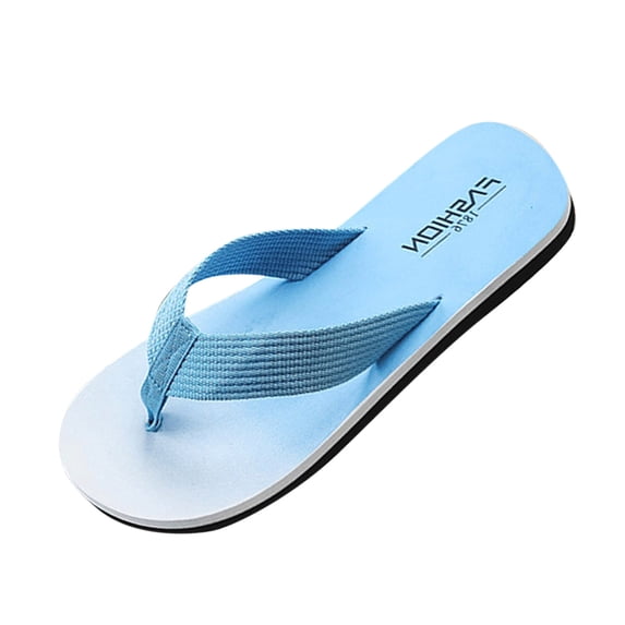 Binhe Fashion Spring and Summer Men Flip Flops Flat Bottom Lightweight Non Slip Gradient Color Comfortable Indoor and Outdoor Beach with Arch Support Impermeable Open toe Beach Leather Thong Sandals