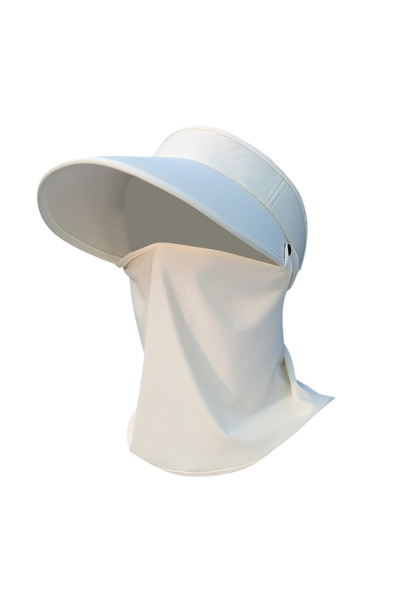 Ice Silk Large Brim Baseball Cap Women's Empty Top Summer Long Brim Casual Cap Outdoor Sports Protection Visor Fishing Hats with Neck Flap to Cover the Face