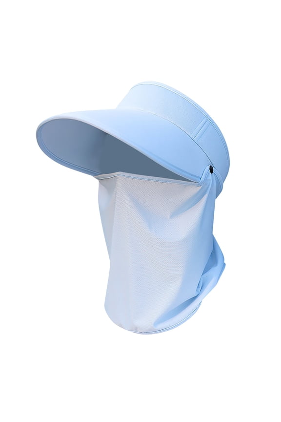 Ice Silk Large Brim Baseball Cap Women's Empty Top Summer Long Brim Casual Cap Outdoor Sports Protection Visor Fishing Hats with Neck Flap to Cover the Face