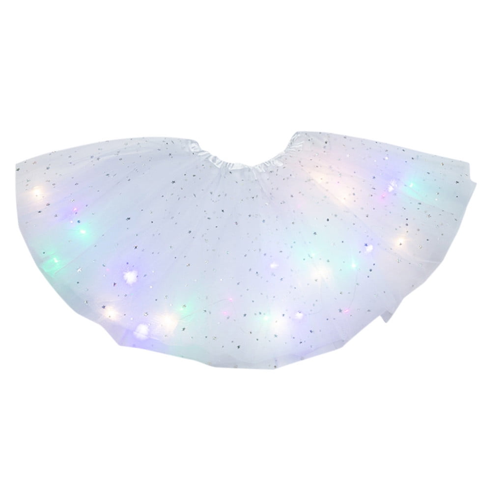 Binhe Kids Girls Baby Sequin Tutu Skirt LED Light Up Pettiskirt Ballet ...