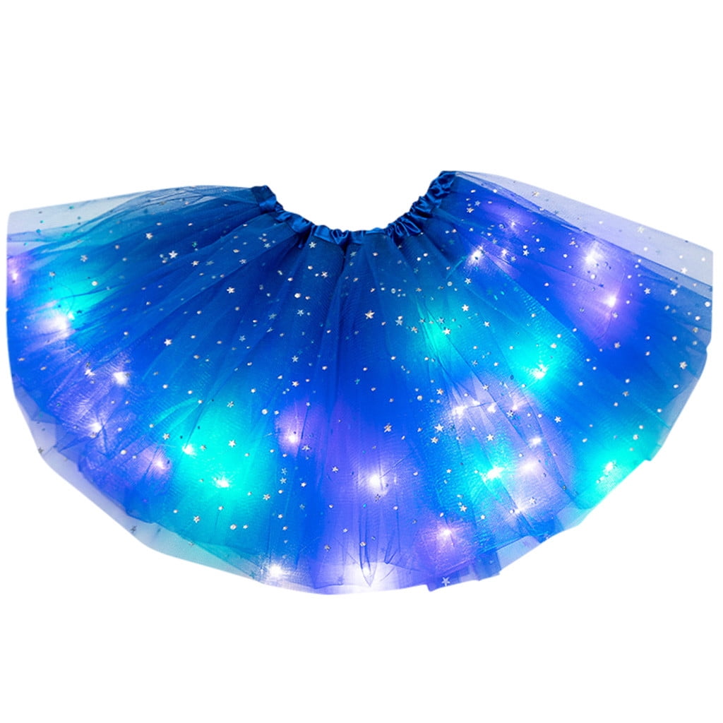 Binhe Kids Girls Baby Sequin Tutu Skirt LED Light Up Pettiskirt Ballet ...