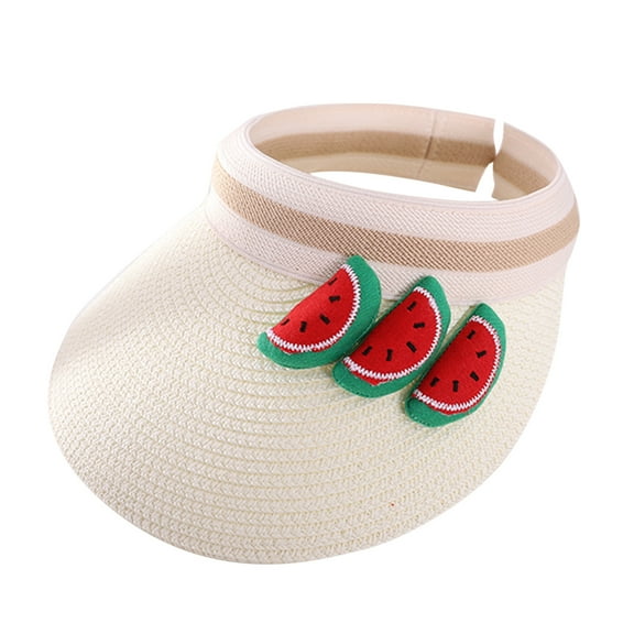 Binhe Summer Children Kids Baby Boys Girls Cartoon Fruit Visors Sun Hat Straw Caps with Sun-Visor-Hats to Strawberry Decoration