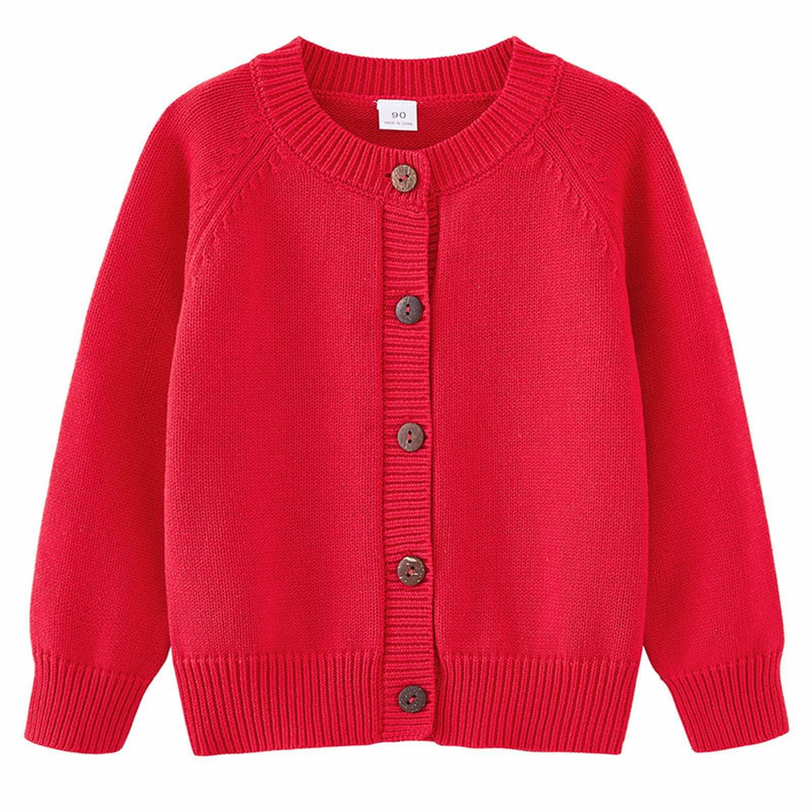 Binhe Toddler Boys Girls Cardigan Sweater Autumn/Winter Solid Color