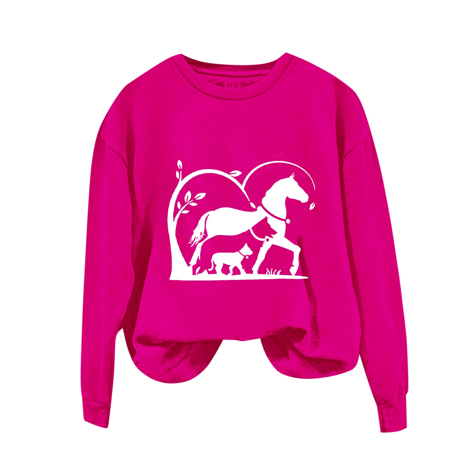 Binhe Women's Sporty Long Sleeve Sweatshirt Women's Solid Round Neck