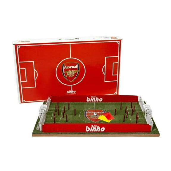 Binho Board Arsenal Edition 2-Player Classic Board Game with Stadium Stripes Pitch Pattern for Parties, Game Nights, and Trips