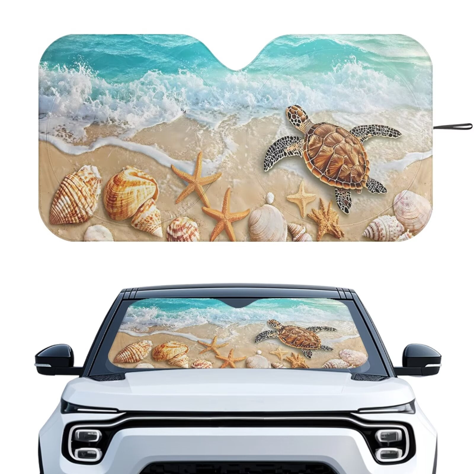 Windshield Turtle Shell Binienty 1 Piece Car Windshield Sun Shade Sea Turtle Car Sun Shade UV ...