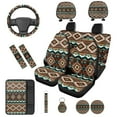 thumbnail image 1 of Binienty Aztec Tribal Auto Seat Covers Full Set Front Rear Car Seat Protective Cover With Steering Wheel Cover Arm Rest Cushion Covers Universal Car Interior Accessories for Cars SUV Truck, 1 of 8