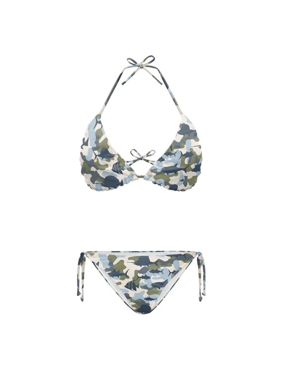 Backless Swimwear for Beach Vacation Plus Size Drawstring Bathing Suit, Bikini Set