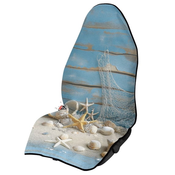 Binienty Beach Shell Starfish Car Seat Towels For Front Seats After Swimming Gym Hiking Breathable Anti-Slip Sweat Towel for SUV Sedan Van