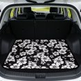 thumbnail image 1 of Binienty Black White Hibiscus Print Car Rear Trunk Mat, 29" x 39" Universal Fit Non-Slip Backing Cargo Liner, Durable Stylish Auto Interior Accessory for SUV Sedan Wagon Most, 1 of 6