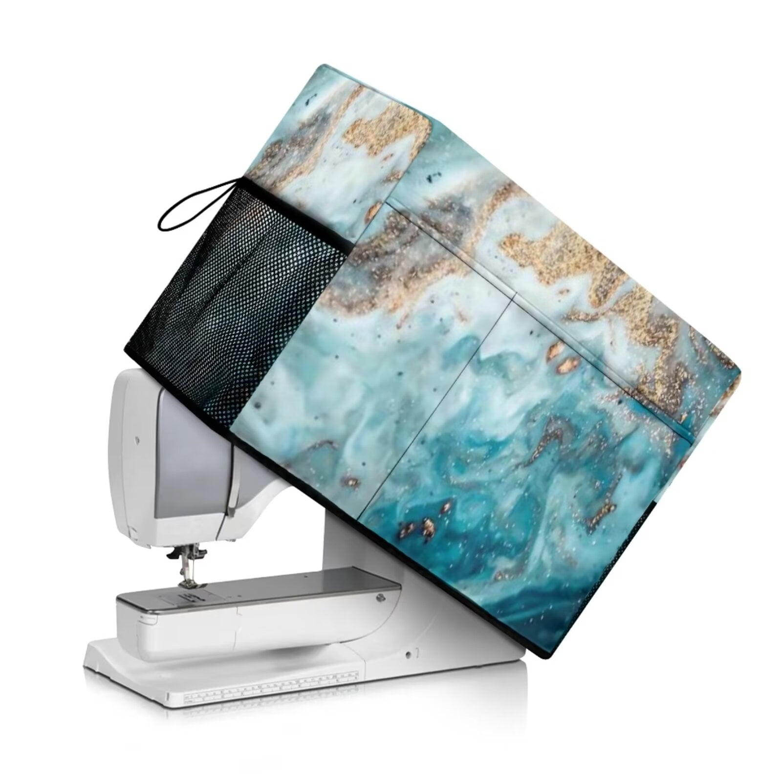 Binienty Blue Marble Pattern Sewing Machine Cover Dust Cover Sewing