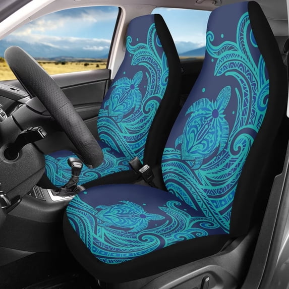 Binienty Blue Sea Turtle Car Seat Cover Non-Slip Auto Front Seat Covers Breathable Thin Automobile Seats Protectors Car Accessories for Vehicle Cars Sedan Truck SUV Van
