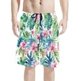 thumbnail image 1 of Binienty Board Shorts Men's Swim Trunks With Tropical Hibiscus Pattern - Breathable for Beach Swimming and Summer Vacations, 1 of 9