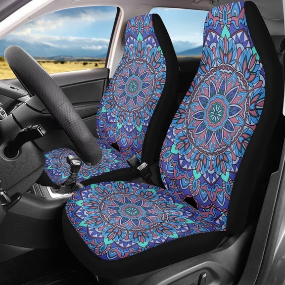 Binienty Boho Car Seat Covers Front Seats Breathable Soft Vehicle Cushion Auto Seat Covers Universal Car Interior Accessories for Cars Truck Van SUV
