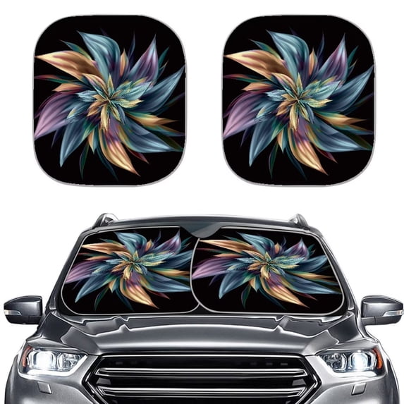 Binienty Boho Floral Car Sun Shade for Windshield Foldable Sunshade Front Window Cover Sun Visor Auto Sun Heat and UV Rays Blocker Keep Your Vehicle Cool Protector Accessories for Truck SUV