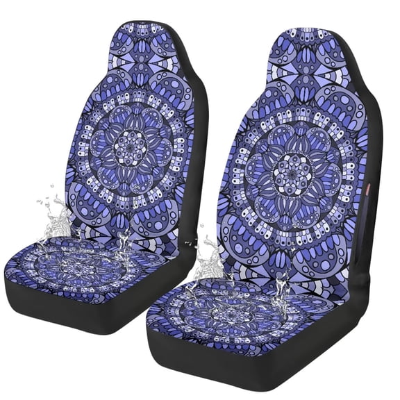 Binienty Boho Mandala Car Seat Covers Front Seats Only Waterproof Auto Seat Cushions Airbag Compatible Vehicle Bucket Covers Car Accessories for Women Girly Interior Decor