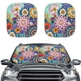 thumbnail image 1 of Binienty Boho Mandala Windshield Sun Visor for Car Front Window Foldable 2 Pieces Car Shield Sun Protector Heat Reflector-Keep Your Vehicle Cool, 1 of 7