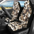 thumbnail image 1 of Binienty Brown Camo Print Car Seat Covers Front Seats Only Elastic Polyester Bucket Seat Covers Anti-Scratch Breathable Easy to Install Universal for Cars SUV/Trucks/Sedans, 1 of 8